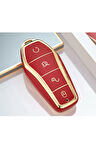 Byd Atto 3 Ve Seal U Anahtar Koruma Kılıfı Kırmızı / Gold Lütfen Uyumlu Anahtar Modeline Bakınız