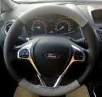 DİKİŞLİ DİREKSİYON KILIFI SİYAH DERİ GRİ DERİ SİYAH DİKİŞLİ F.ORD CURRİER İÇİN