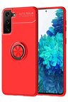 Newface Samsung Galaxy S21 Plus Kılıf Range Yüzüklü Silikon - Kırmızı