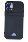 Newface Apple iPhone 12 Kılıf Kelvin Kartvizitli Silikon - Lacivert
