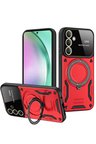 Newface Samsung Galaxy S24 FE Kılıf Joy Lens Standlı Kapak - Kırmızı