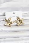 316L Çelik Gold Renk Lotus Çiçeği Model Kadın Küpe
