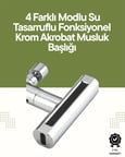 Krom Musluk Başlığı | 4'ü 1 Arada Su Çıkışı | Kolay Montajlı