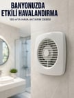 Ev Tipi Dekoratif Aspiratör 16 W 180 m³/h Banyo Mutfak WC Havalandırma Çözümü