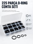 225 PCS O-Ring Conta Seti Profesyonel Tamir, Bakım ve Sızdırmazlık Çözümü