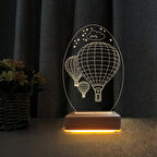 3D Led Gece Lambası Uçan Balon Çizimi Çocuk Odası Gece Lambası Doğum Gününe Hediye