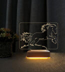 3D Led Gece Lambası At Tasarımlı Led Masa Lambası Doğum Günü Hediyesi