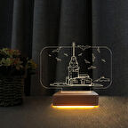 3D Led Gece Lambası Hediye Kız Kulesi Tasarım Sevgililer İçin Hediye