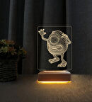 3D Led Gece Lambası Sevimli Canavarlar Tasarım Lamba Doğum Günü İçin Hediye