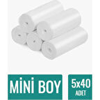 Mini Boy Şeffaf Çöp Poşeti 5 Rulo * 40 Adet Poşet