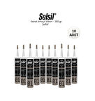 Selsil Genel Amaçlı Şeffaf Silikon  280 Gr. - 10 Adet