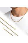Hasır Örgü Erkek Çelik Kolye 2mm 55cm Gold 4227ECK040