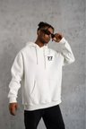 Unisex Kapşonlu Baskılı Sweetshirt Sweatshirt - Beyaz
