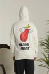 Unisex Kapşonlu Baskılı Sweetshirt Sweatshirt - Beyaz
