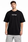 Erkek Bisiklet Yaka Baskılı Kısa Kollu Tişört Streetwear Günlük Basic Pamuklu T-shirt - Si