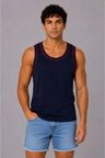 Erkek Sporcu Atlet Bisiklet Yaka Kolsuz Yazlık Atlet - Lacivert