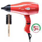 Ventoso V5 Silex5000 2500 W Profesyonel Fön Makinesi Kırmızı Ahşap Fön Fırçalı