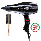 Ventoso V5 Silex5000 2500 W Profesyonel Fön Makinesi Siyah Ahşap Fön Fırçalı