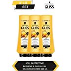 Gliss Oil Nutritive Saç Kremi 360ml x 3'lü Set