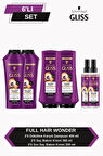 Gliss Full Hair Wonder Dökülme Karşıtı Şampuan 400ml x2 + Saç Kremi 360ml x2+ Sıvı Saç Kremi 200 ml x2