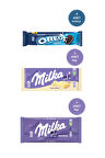 Milka Sütlü 80 gr & Milka Beyaz Tablet Çikolata 80 gr ve Oreo Bisküvi 154 gr 