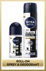 MEN Erkek Sprey Deodorant Black&White Epic Night 150ml ve Roll-on 50ml, 72 Saat Terleme Karşıtı