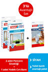 Pencere Sineklik 3'lü Avantajlı Paket Siyah 