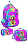 Coral High Kids Mor Pembe Köpek Desenli 3’lü Okul Çanta Seti SET0123649