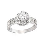 Gümüş Tek Taş Kadın Yüzük