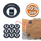 Mekal Gömme Teker - Siyah 10'lu Set