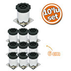 Sym Metal Yuvarlak Ayak Krom 6cm 10'lu Set