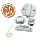 Titus Bas Çek Kilit Manyetik 13Mm Yuvarlak Krom 5'li Set