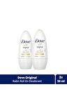 Dove Kadın Roll On Deodorant Original 1/4 Nemlendirici Krem 50ml x2