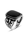 Hayalet Model Oniks Taşlı Erkek Gümüş Yüzük
