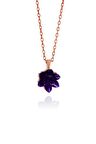 Lotus Model Ametist Taşlı Rose Gümüş Kolye