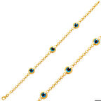 Gümüş Gold Nazar Boncuklu Kadın Bileklik