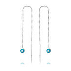 Gümüş Nazar Zincirli Küpe