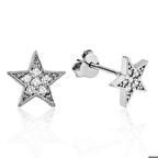 Gümüş Yıldız Çivili Küpe