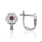 Gümüş Çiçek Çocuk Küpesi