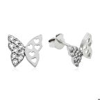 Gümüş Çivili Kelebek Küpe