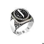 Gümüş Elif Oval Erkek Yüzük