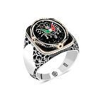 Gümüş Osmanlı Arması Oval Erkek Yüzük