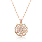 Gümüş Rose Kalp Çiçek Kadın Kolye