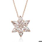 Gümüş Rose Beyaz Lotus Çiçeği Kolye