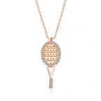 Gümüş Rose Tenis Raketi Kadın Kolye