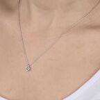 Swarovski Taşlı Gümüş Tektaş Kadın Kolye