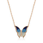 Gümüş Rose Minimal Kelebek Kadın Kolye