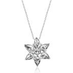 Gümüş Beyaz Lotus Çiçeği Kadın Kolye