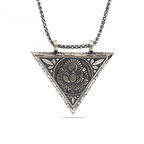 Gümüş Üçgen İçi Açılabilen Osmanlı Arma Muskalık Kolye