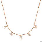 ​Gümüş Rose Annem Yazılı Kadın Kolye